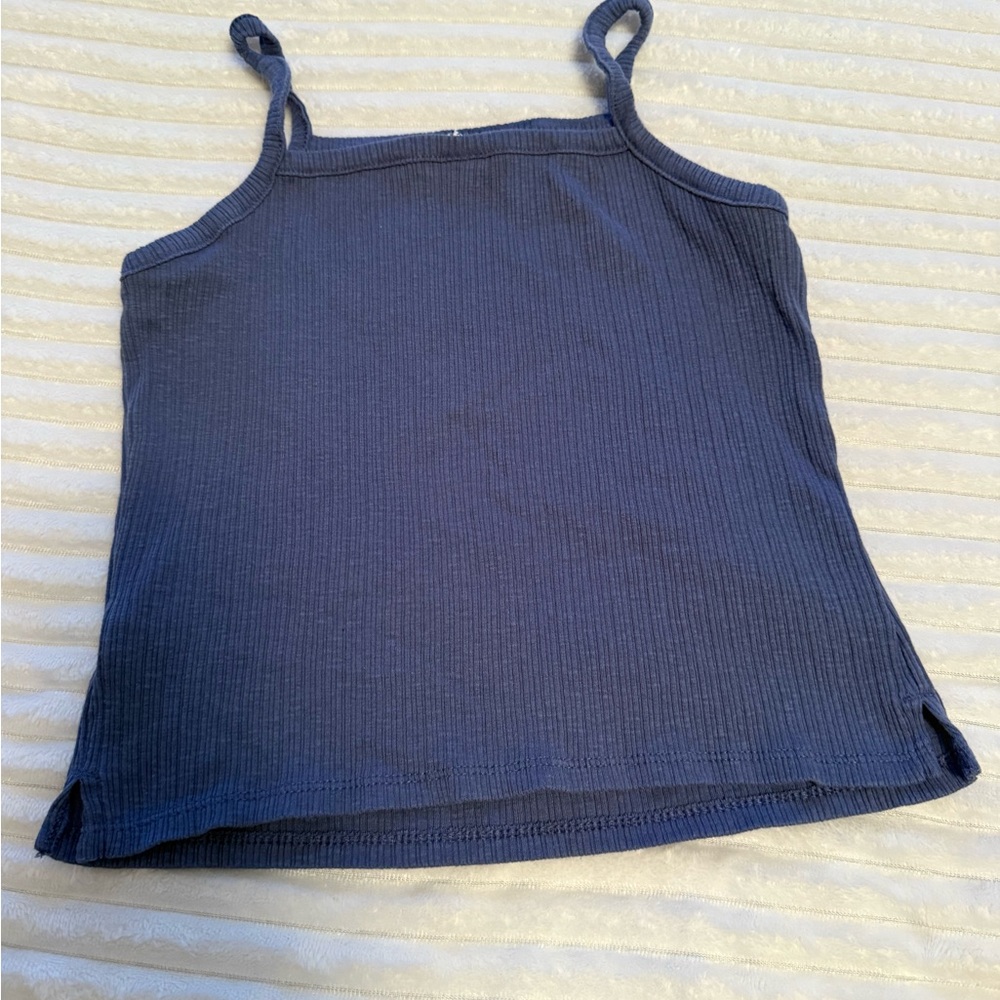Blue Girl’s Ribbed Tank Top - Picture 2 of 3